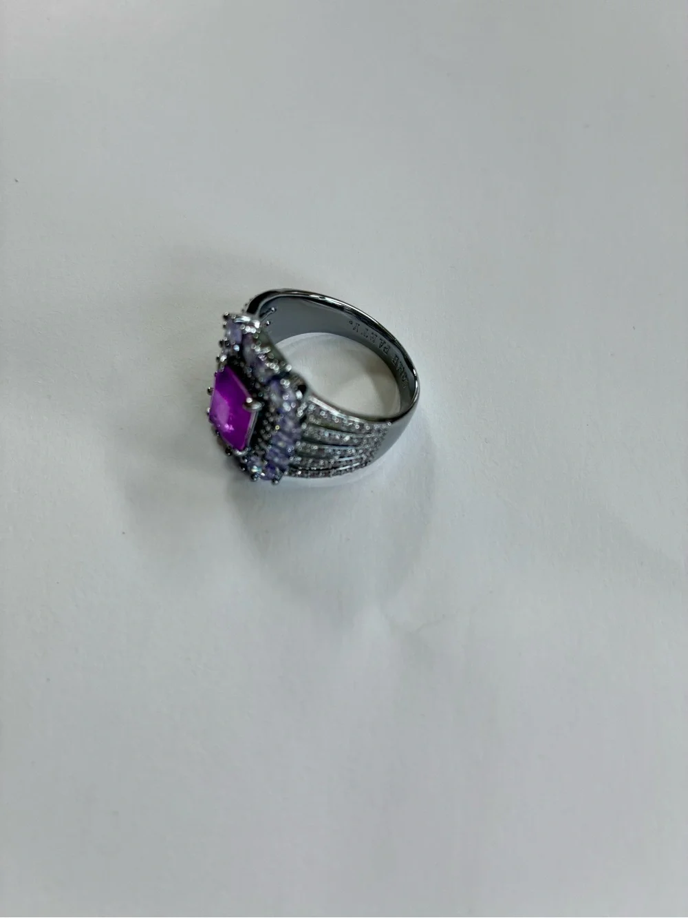 Women's Sterling Silver Purple Gemstone Statement Ring